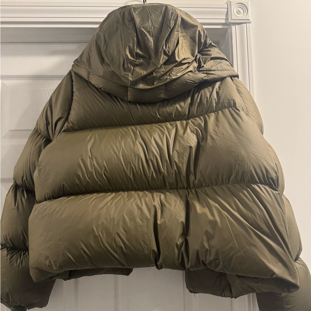 Olive Puffer Jacket - Picture 3 of 4